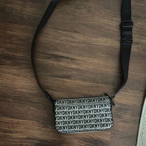DKNY Monogram Black and Gray Shoulder Bag